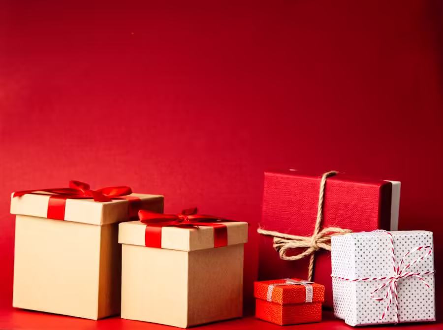 Wrapped gift boxes